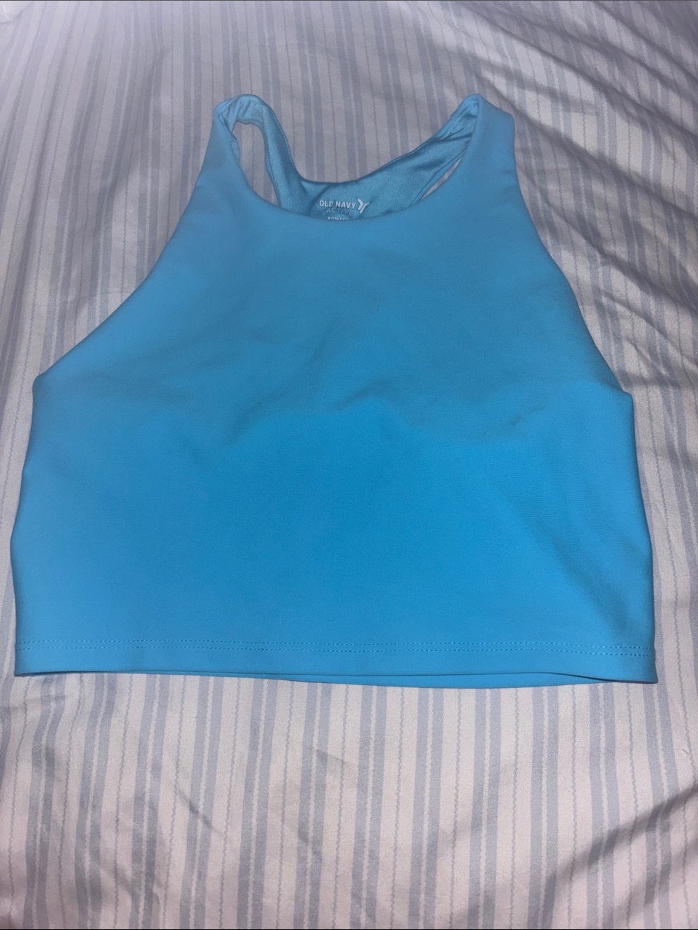 Old Navy Blue Cropped High-Neck Tank